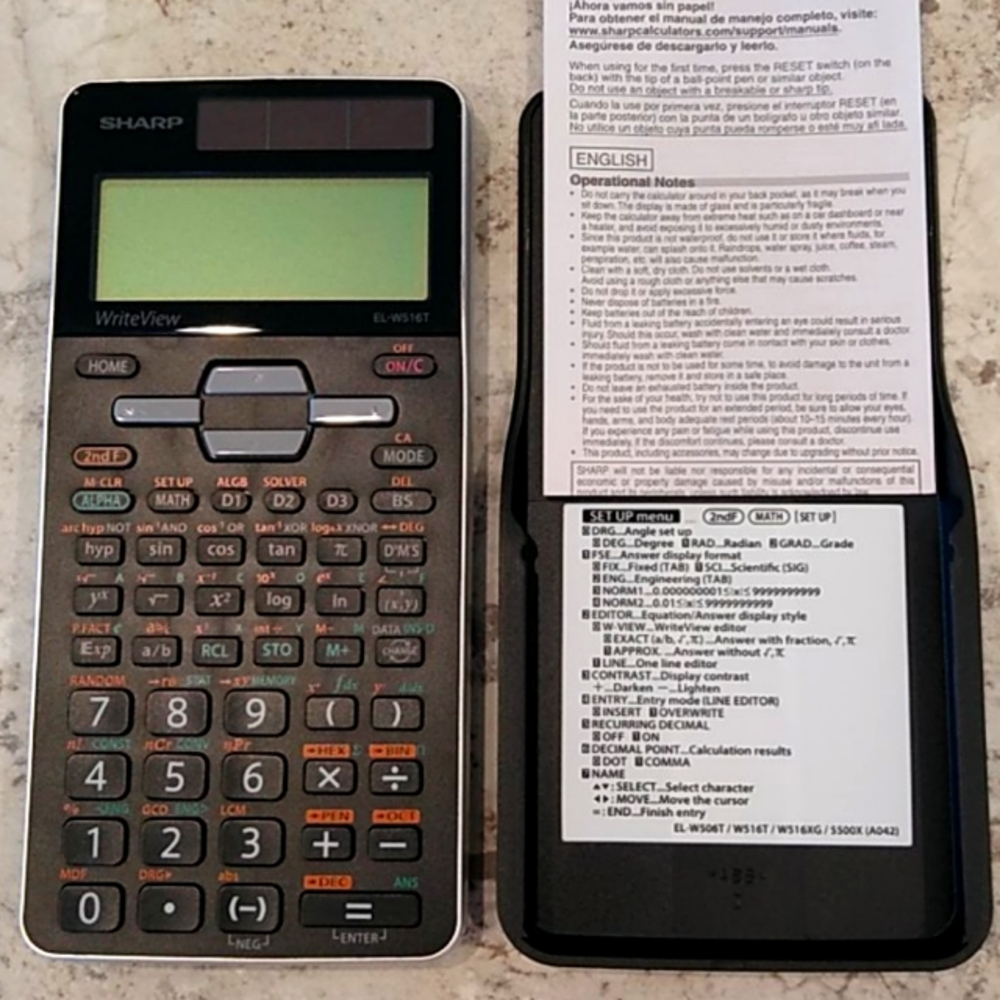 Sharp scientific calculator EL-W516T w/instruction